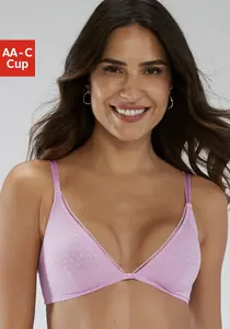 S.Oliver Бюстгальтер-бралетт "Charlotte" без косточек из тюля в нежный точечный вид, нижнее белье, розовый