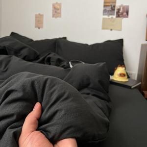 AVIVI Комплект постельного белья 1,8 м, 4 предмета, простыня, пододеяльник 180x220 см, черный