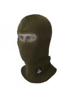 Мужская двухслойная акриловая трикотажная маска-балаклава с открытым отверстием RefrigiWear, зеленый