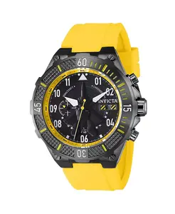 Мужские кварцевые многофункциональные часы-авиаторы 39899 с черным циферблатом Invicta, yellow