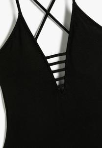 Купальник PADDED STRAPPY BINDING DETAIL DEEP V NECK Koton, черный