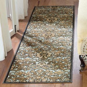 Ковер-дорожка SAFAVIEH, 67 x 244 см, Paradise Collection, мягкий антрацит и антрацит, цветочный вискозный дизайн, идеально подходит для помещений с высокой проходимостью в гостиной, спальне (PAR141-3370)