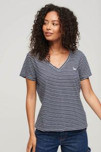 Футболка Studio Emb из свадебного материала с V-образным вырезом Superdry, синий