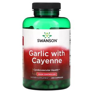 Чеснок с кайеном 200 капсул Swanson