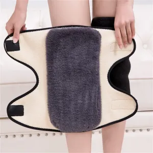 Зимние наколенники, утолщенная плюшевая подкладка, длинные наколенники, нескользящая повязка на коленный сустав, термогрелка для ног, поддержка колена с манжетой на липучке, для взрослых и пожилых людей ITODA, black