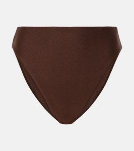 Плавки бикини с высокой посадкой и наклонным лифом Jade Swim, коричневый