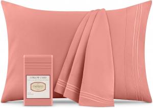 Mellanni Наволочки, комплект из 2 штук, размер 51x76 см, застежка-конверт, охлаждающие, очень мягкие, коралловый цвет