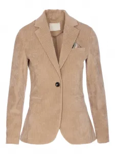 Вельветовый блейзер с V-образным вырезом Circolo 1901, нейтральный