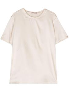 Футболка Blanca Vita из атласа с круглым вырезом, серый