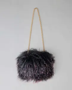 Многопозиционная сумка из тибетской овчины De la Roca, серый