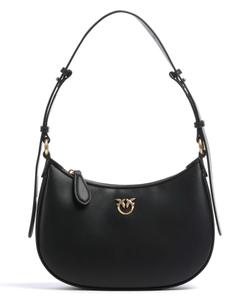 Сумка через плечо Half Moon Mini из мелкозернистой яловой кожи Pinko, черный