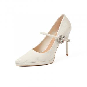 Beijiani Стройные каблуки на высоком каблуке 10,5 см женские экрю, цвет Ecru