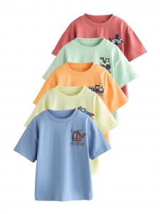 Next Футболка в цветах Light Blue, Limone, Mint, Orange, Light Red