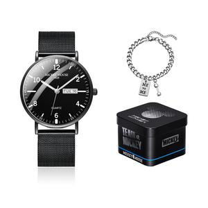 Disney Часы Mickey Series Quartz Movement Watch Men's Watch Black Dial