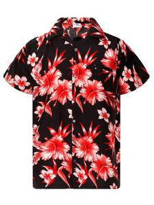 Рубашка King Kameha Mono Flowers, красный