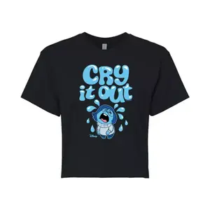 Укороченная футболка S Inside Out 2 Sadness Juniors' Cry It Out Disney / Pixar, черный
