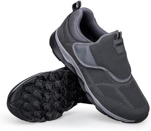 Мужские повседневные кроссовки с мягкой подошвой, легкие, удобные, дышащая сетка, обувь без шнурков для повседневного ношения, стильная и удобная Qacksv, серый