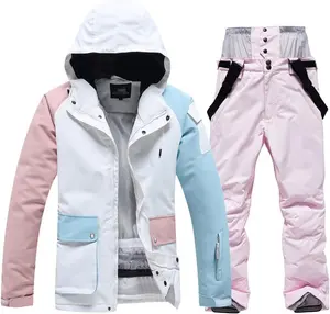 Женский горнолыжный костюм, куртка и брюки для сноуборда, одежда для сноуборда, лыжная куртка и брюки Bciopll, Beige1