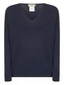 Джемпер с V-образным вырезом и рукавами реглан Blanca Vita, синий