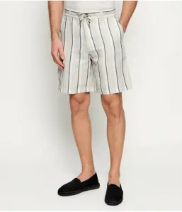 Льняные шорты-чиносы_ST_ straight fit Boss Orange, бежевый