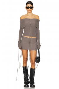 Трикотажный топ со шнуровкой и экстремальным отворотом Jaded London, черный