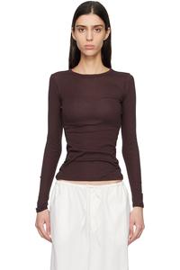 Flore Flore Коричневая футболка с длинными рукавами "Оливия"