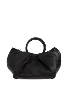 Плиссированная кожаная сумка-тоут Sun IRO, черный