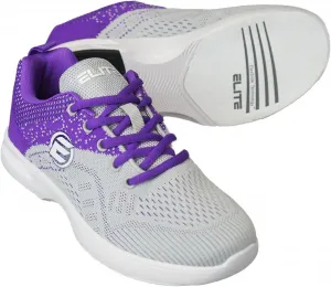 Женские комфортабельные боулинг-кроссовки ELITE - универсальная скользящая подошва, сверхлегкий сетчатый спортивный стиль для игроков в боулинг, серый/фиолетовый