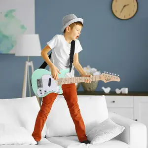 Детская электрогитара Glarry 30 дюймов с усилителем 5 Вт, светло-зеленая