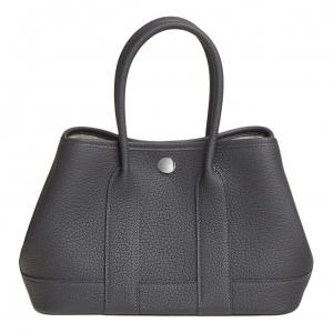 HERMES Нео Гарден 23 Миниатюрная женская сумка через плечо из холста с кожаными деталями шиферно-серый