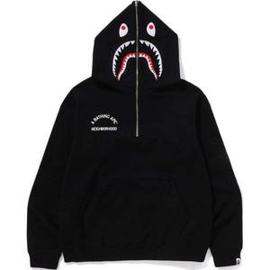Бейп X Neighborhood худи с двусторонней молнией A BATHING APE, черный