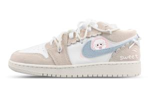 Jordan Air 1 Low top детские баскетбольные кроссовки White Pink для подростков