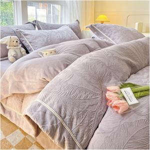 HGUFIUUUHGFH Комплект постельного белья из микрофибры зимний плюшевый стеганый