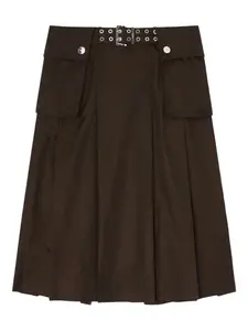 Юбка миди с поясом Ganni, коричневый