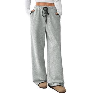 Женские повседневные брюки sweatpants прямого кроя с карманами и эластичным поясом Clearflower