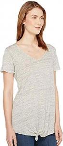 Женский трикотажный топ Calvin Klein с короткими рукавами и завязкой спереди, Cascade Heather