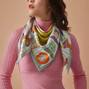 HERMES Шелковый платок Women's Apricot