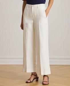 Женские укороченные брюки из саржи с широкими штанинами Lauren Ralph Lauren, White