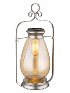 Globo lighting Декоративный светодиодный светильник на солнечных батареях, серебристый - (В)36,5 x Ø 15 см