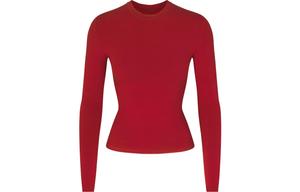 Skims Футболка FW23 для женщин BRICK/Кирпично-красная