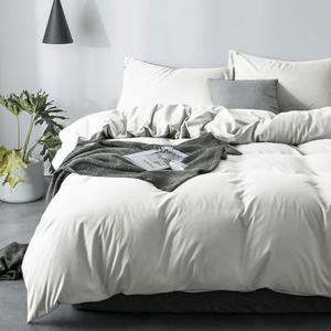 LUOLAI HOME Комплект постельного белья, 3 предмета, для ширины кровати 0,8-1,3 м, пододеяльник 150x200 см, белый