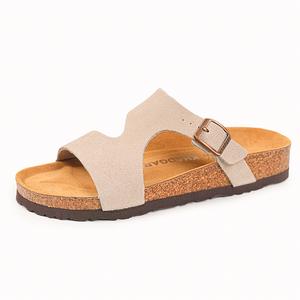 Khadgar ЭВА резиновая подошва пробковая подошва бесшумные противоскользящие износостойкие слайдеры женские бело-серые, цвет White Gray