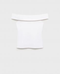 Женский топ без бретелей MANGO, White