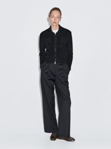 Вязаный кардиган на молнии Massimo Dutti, темно-синий