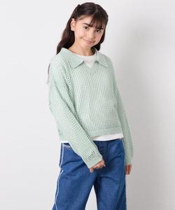 Многослойный топ из сетчатого трикотажа с воротником Avv, цвет Green