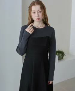 Многослойное трикотажное платье с застежкой-молнией