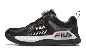 Антискользящие износостойкие низкие детские беговые кроссовки черный белый красный Kids' FILA KIDS