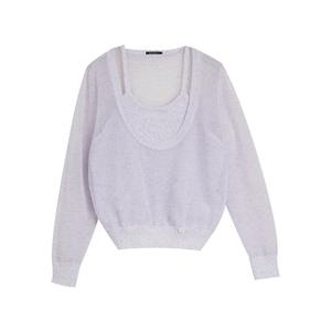 Вязаный свитер женский с круглым вырезом Moderate ELLE, светло-фиолетовый