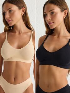 Футболка-бюстгальтер Trendyol, Beige/Black