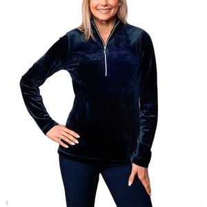 Женский плюшевый свитер-водолазка Sno Skins с застежкой-молнией на четверть длины (женский), Navy